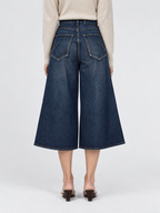 High Waist Wide Leg Cropped Denim Jeans