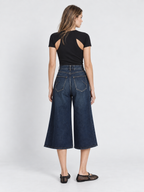 High Waist Wide Leg Cropped Denim Jeans