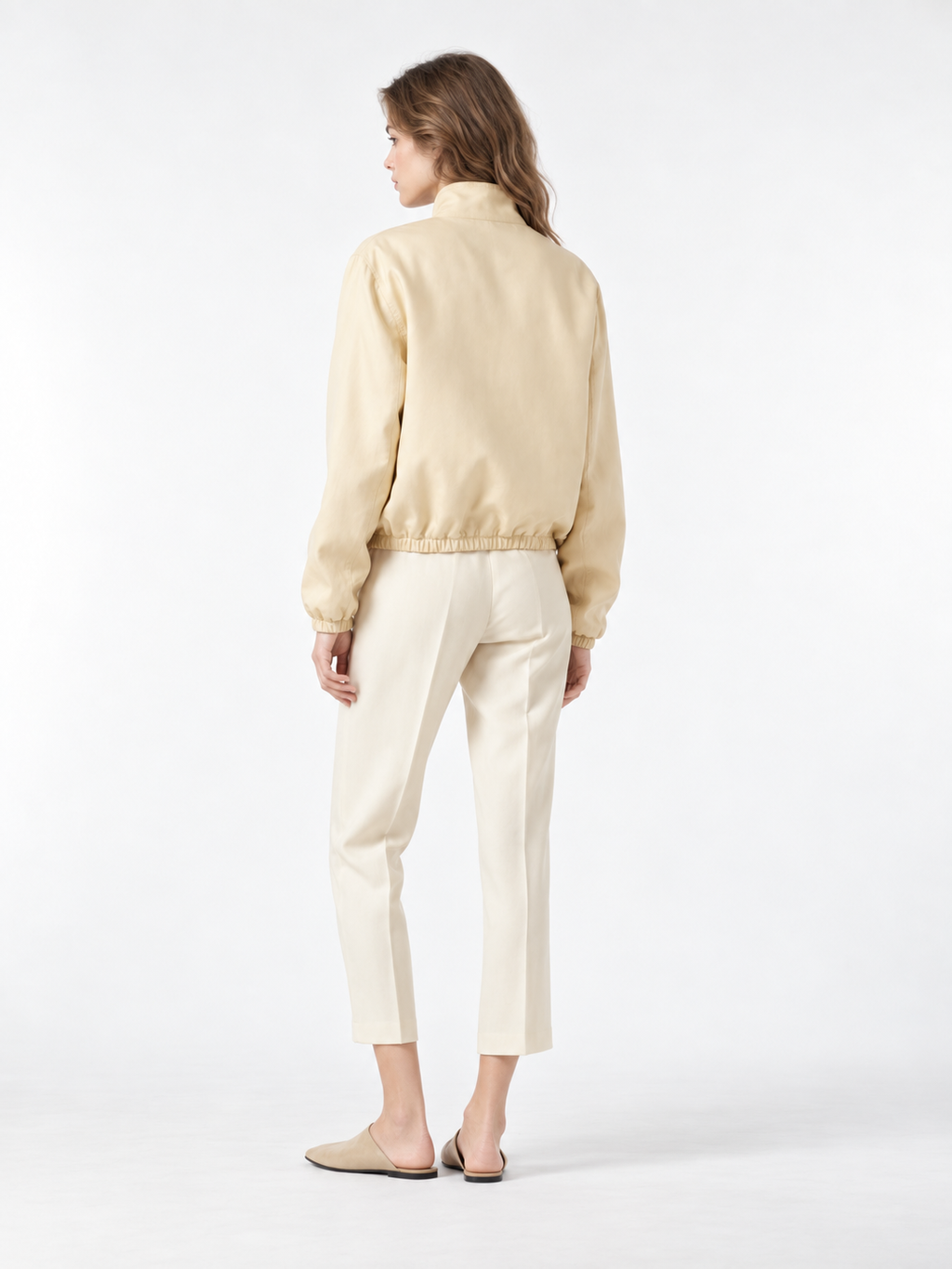 Minimalist Zip Up Jacket with High Neck Design