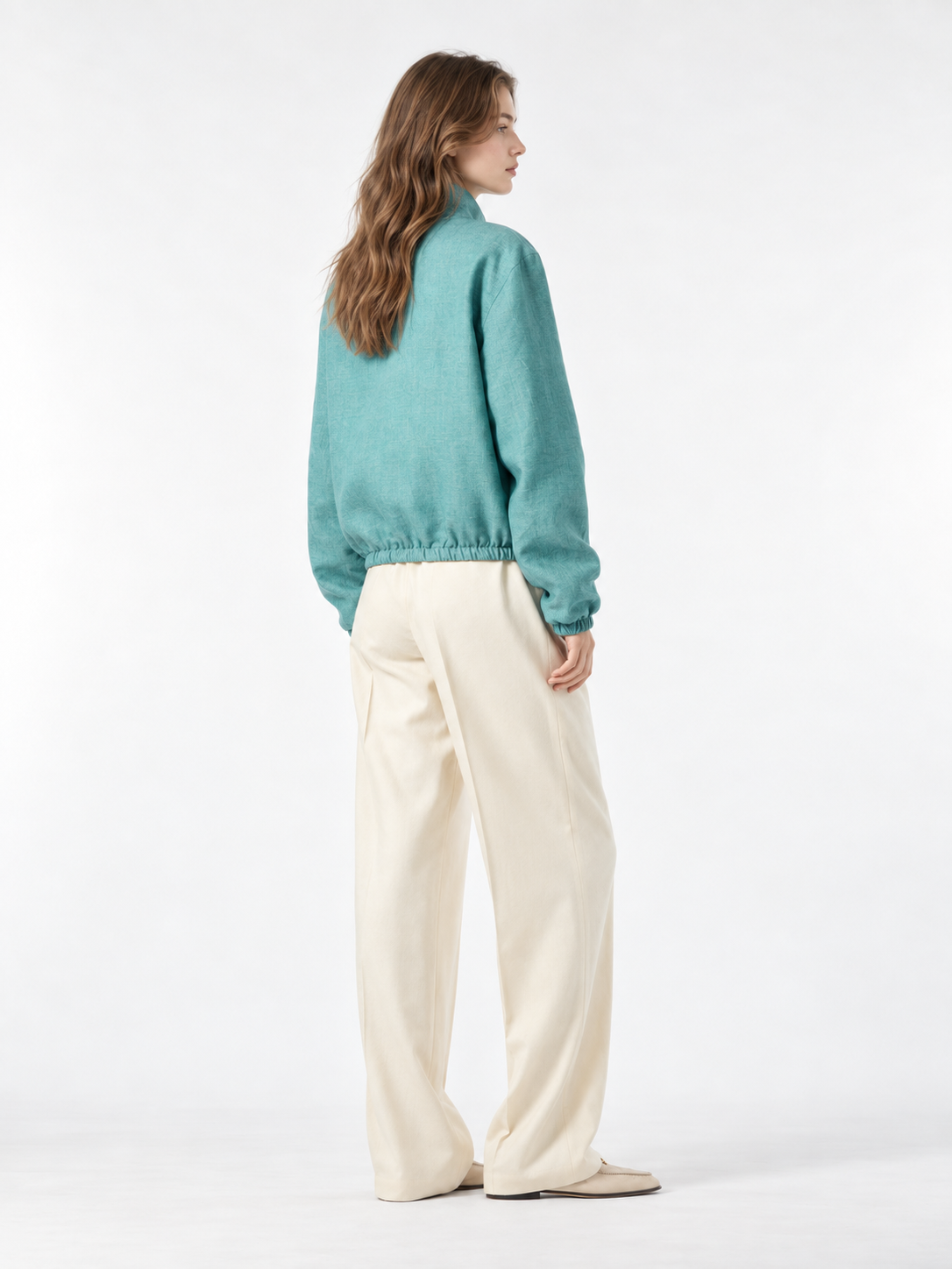 Minimalist Zip Up Jacket with High Neck Design