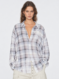 Distressed Plaid Oversized Shirt
