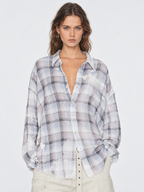 Distressed Plaid Oversized Shirt