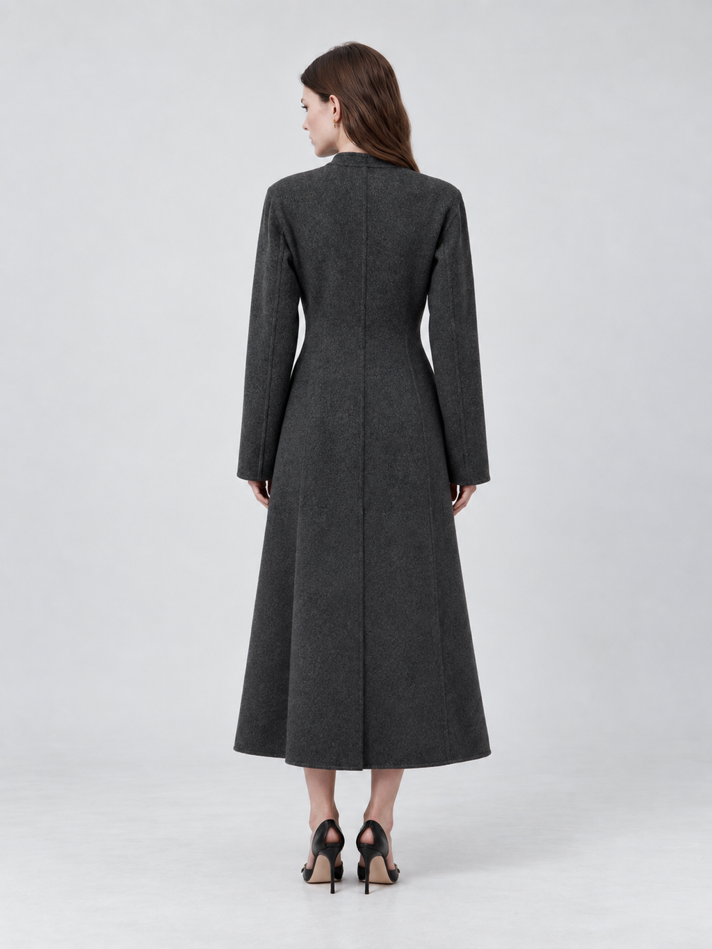 Elegant Double Breasted Long Trench Coat with Tailored Silhouette