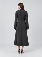 Elegant Double Breasted Long Trench Coat with Tailored Silhouette