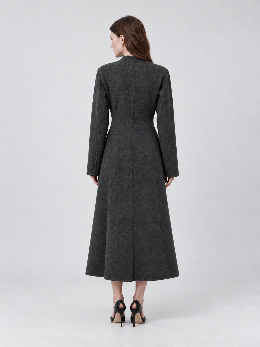 Elegant Double Breasted Long Trench Coat with Tailored Silhouette