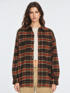 Vintage Plaid Oversized Shirt Jacket