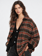 Vintage Plaid Oversized Shirt Jacket