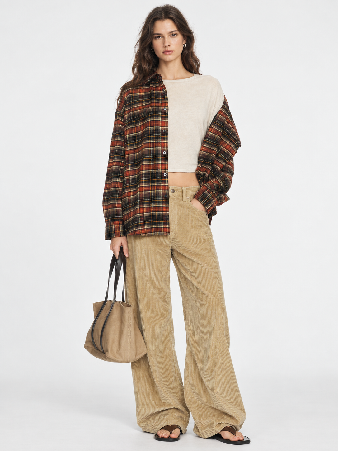 Vintage Plaid Oversized Shirt Jacket
