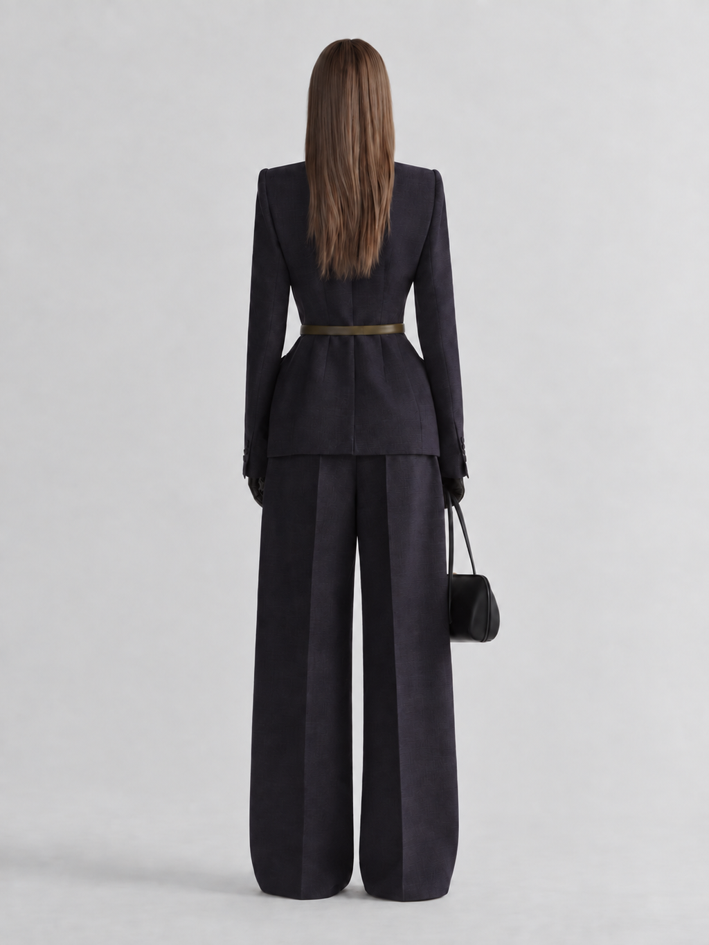 Structured High Waist Tailored Blazer Jacket