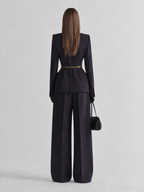 Structured High Waist Tailored Blazer Jacket
