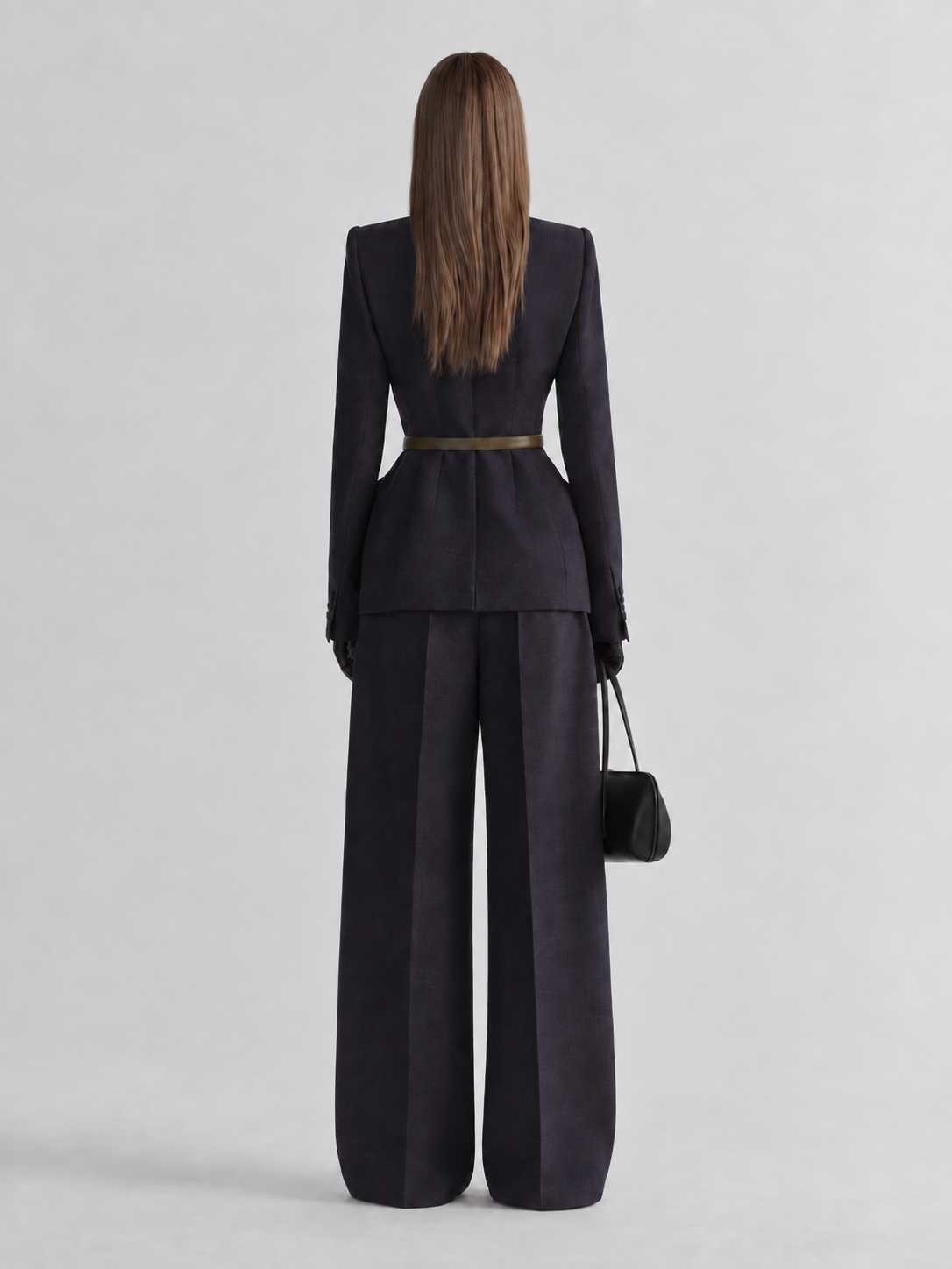 Structured High Waist Tailored Blazer Jacket