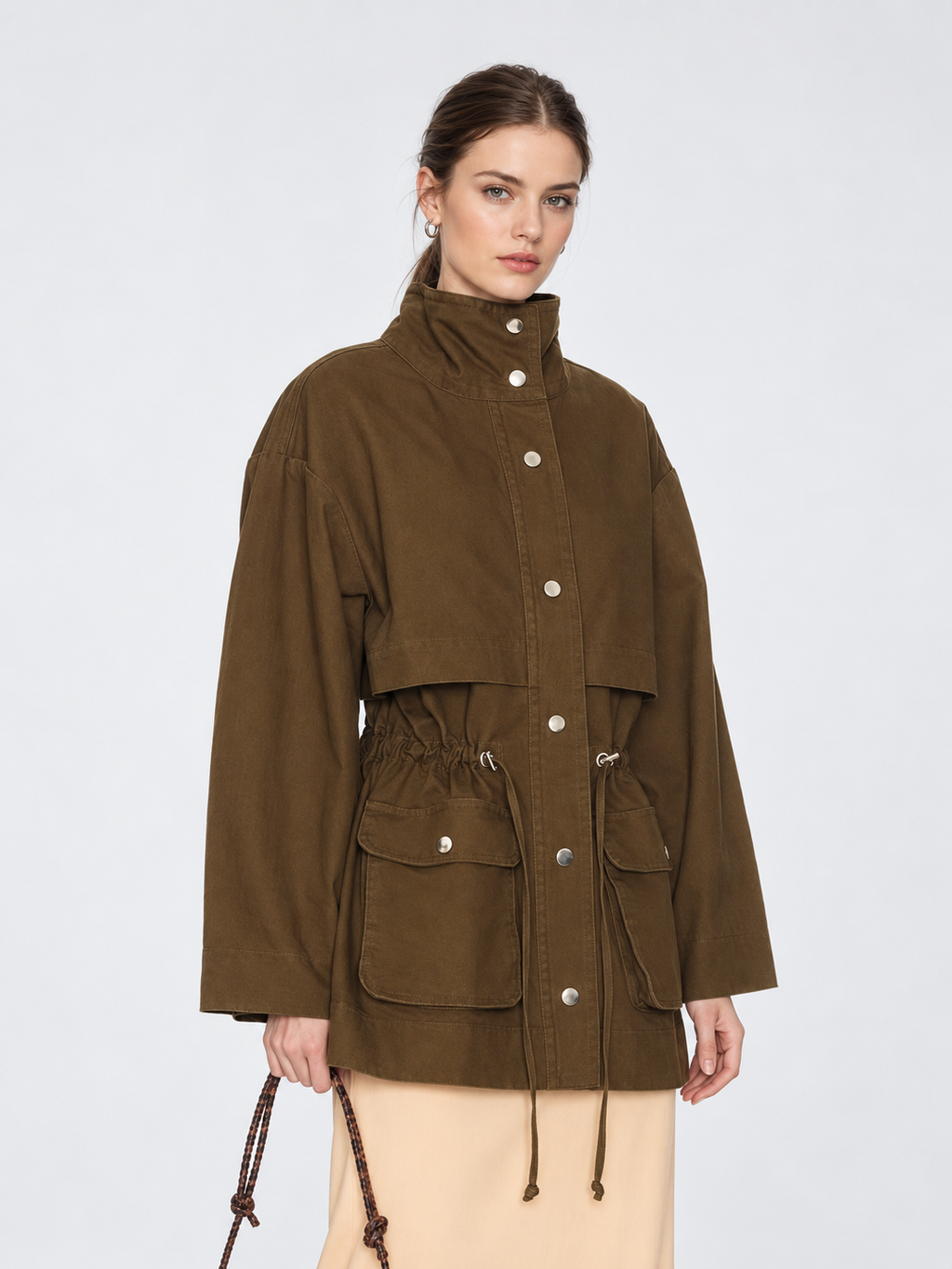 Utility Drawstring Waist Jacket
