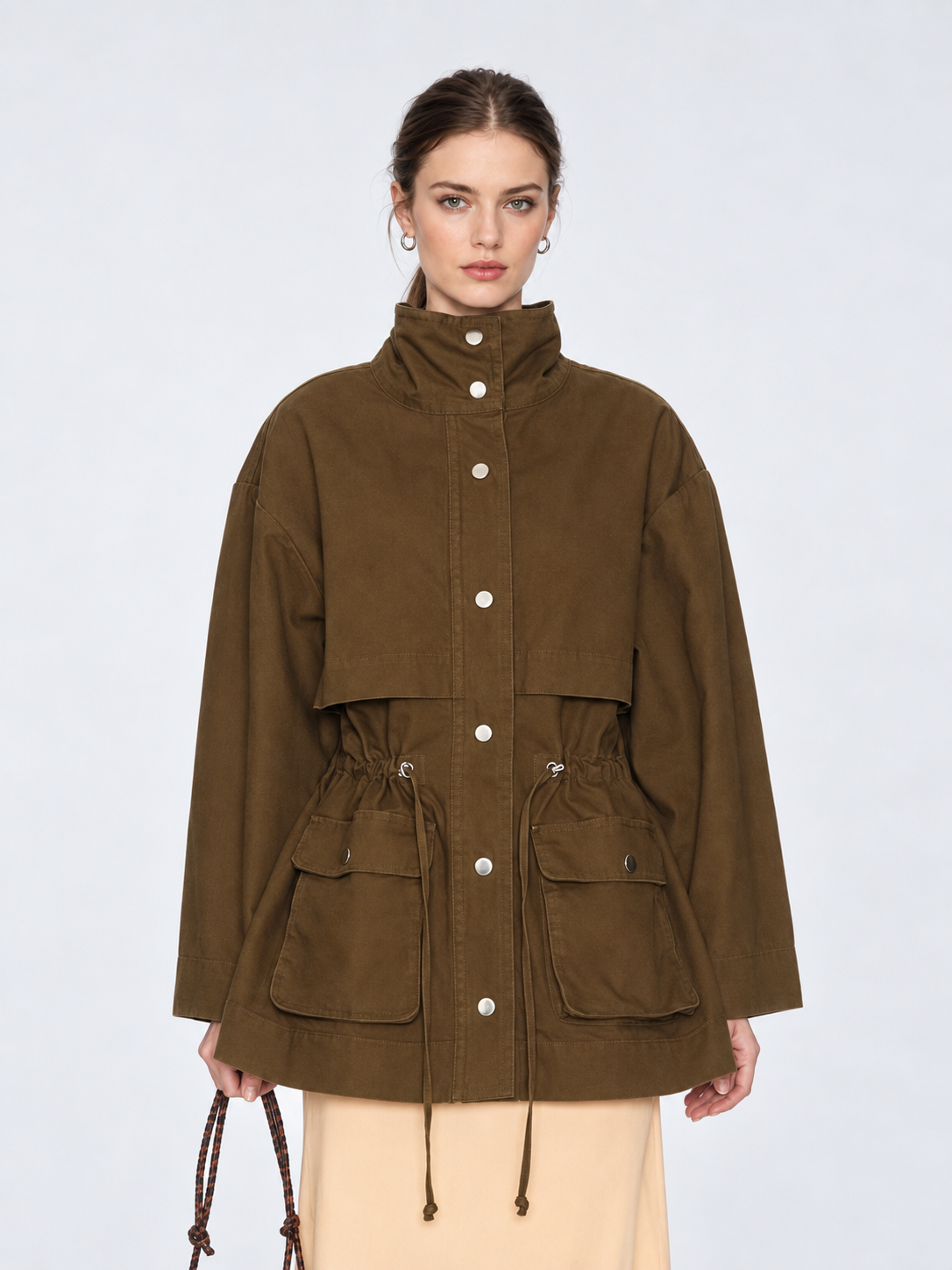 Utility Drawstring Waist Jacket