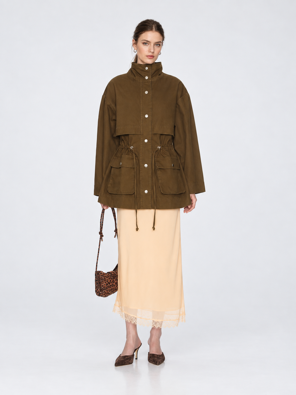 Utility Drawstring Waist Jacket