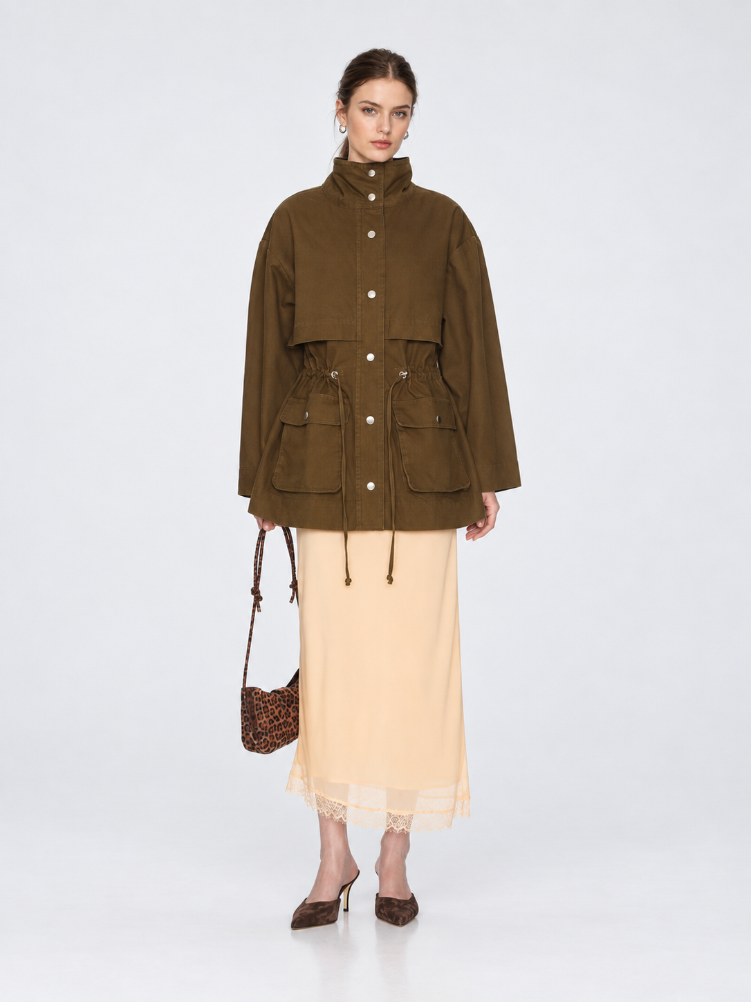 Utility Drawstring Waist Jacket
