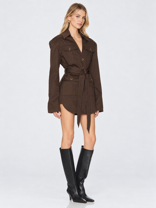 Belted Utility Shirt Jacket