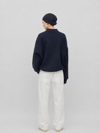 Relaxed Drop-Shoulder Polo Sweatshirt