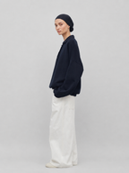 Relaxed Drop-Shoulder Polo Sweatshirt