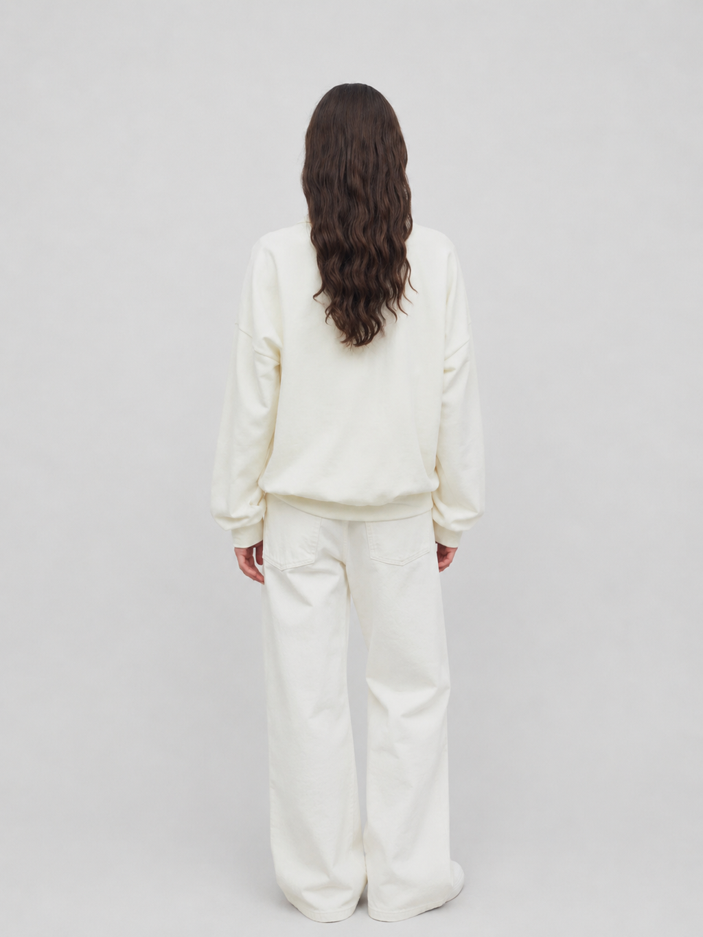 Relaxed Drop-Shoulder Polo Sweatshirt