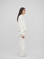 Relaxed Drop-Shoulder Polo Sweatshirt