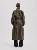 Oversized Belted High-Collar Trench Coat