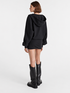Hooded Wrap Mini Dress with Belt