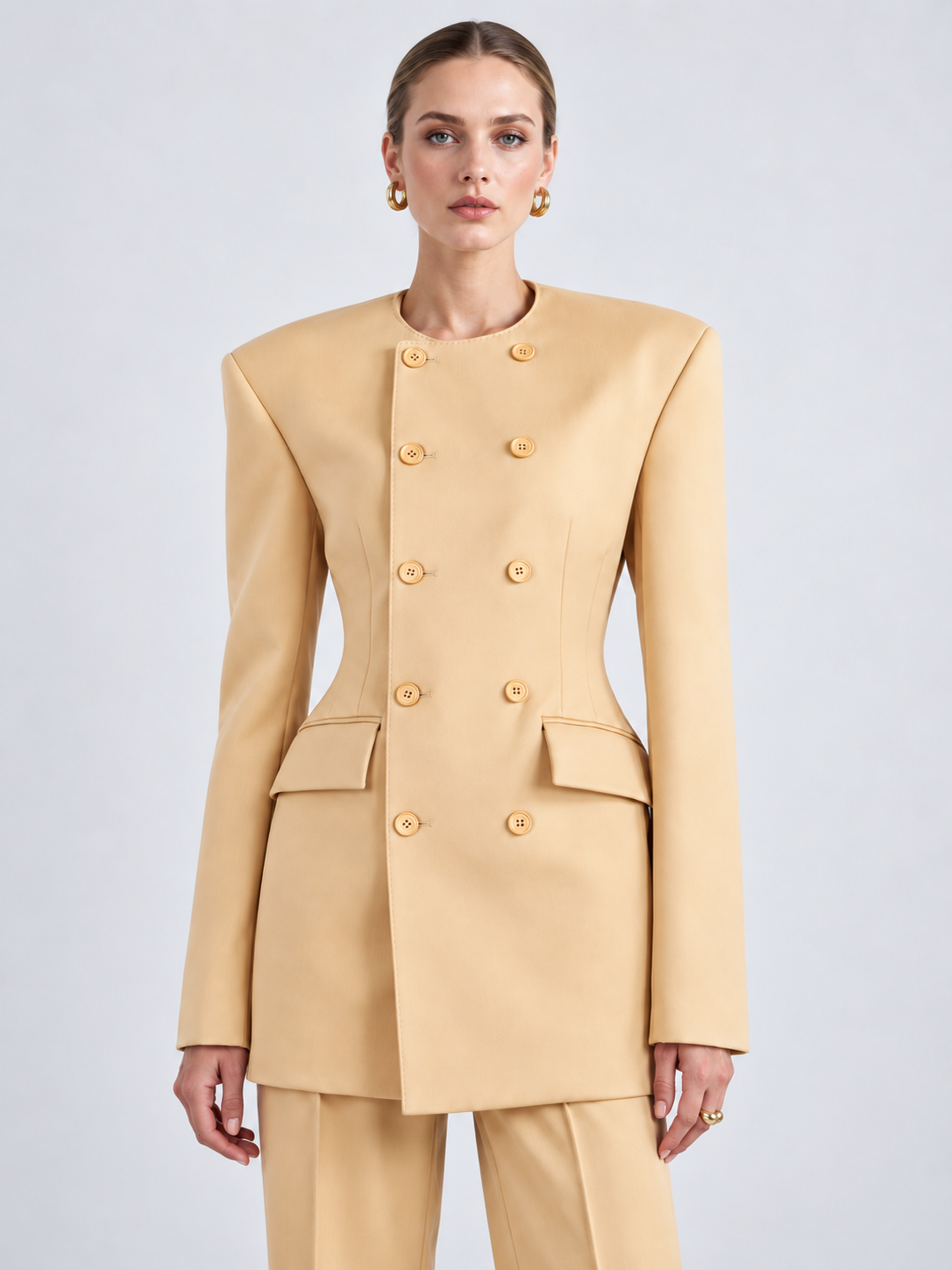Structured Double Breasted Blazer Jacket