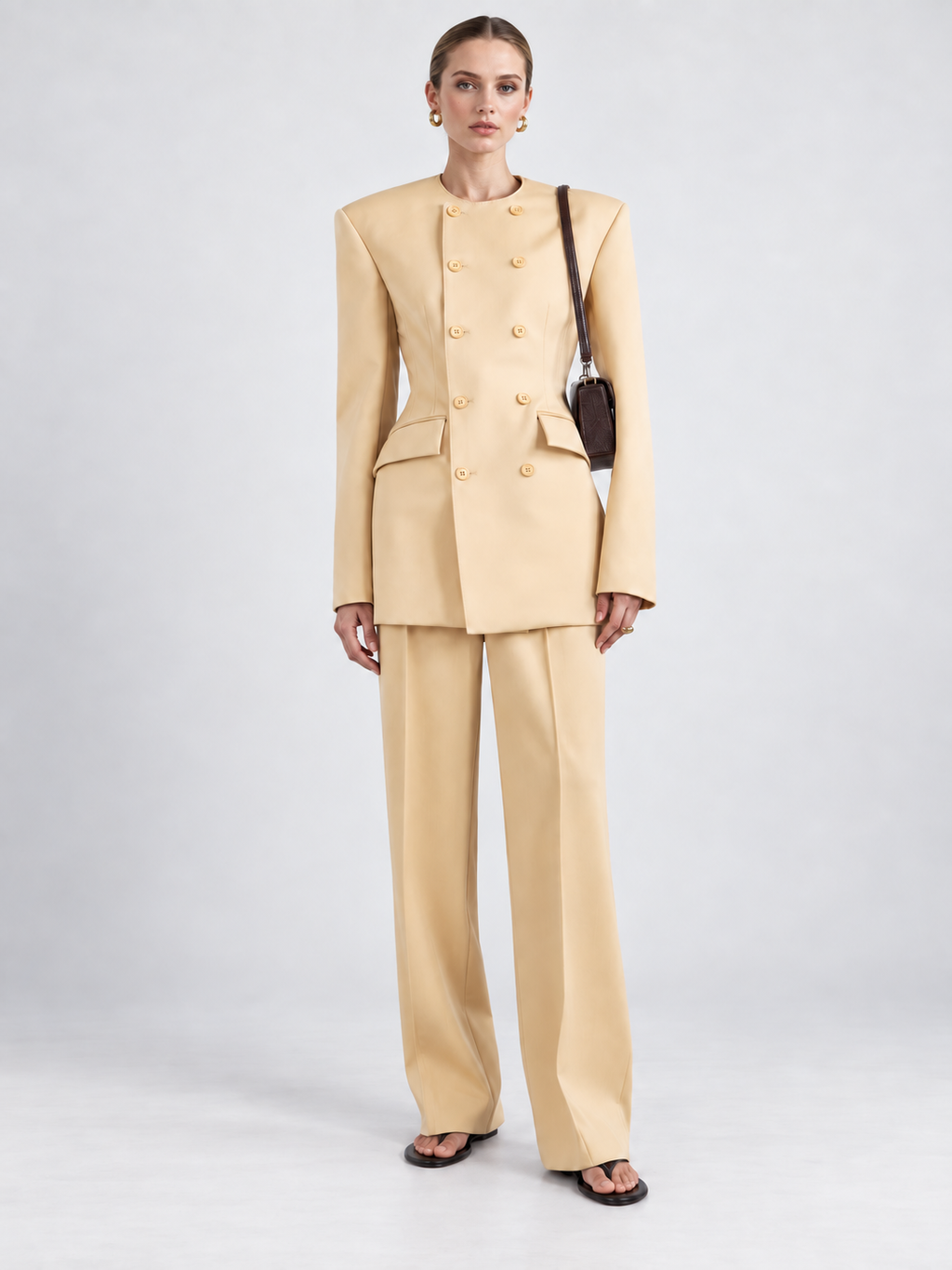 Structured Double Breasted Blazer Jacket