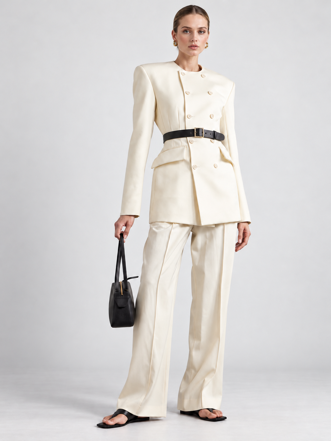 Structured Double Breasted Blazer Jacket