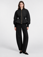 Women’s Quilted Cropped Down Jacket – Elegant Waist-Shaped Puffer Coat