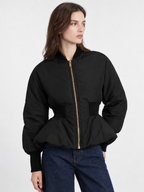 Women’s Quilted Cropped Down Jacket – Elegant Waist-Shaped Puffer Coat