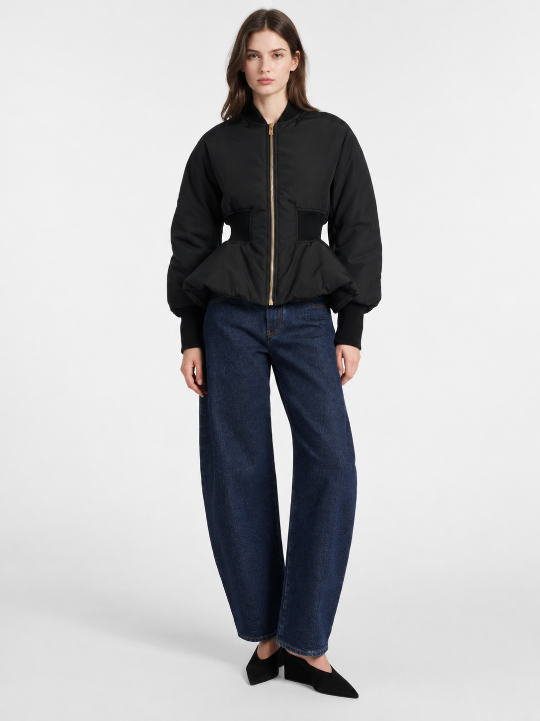 Women’s Quilted Cropped Down Jacket – Elegant Waist-Shaped Puffer Coat