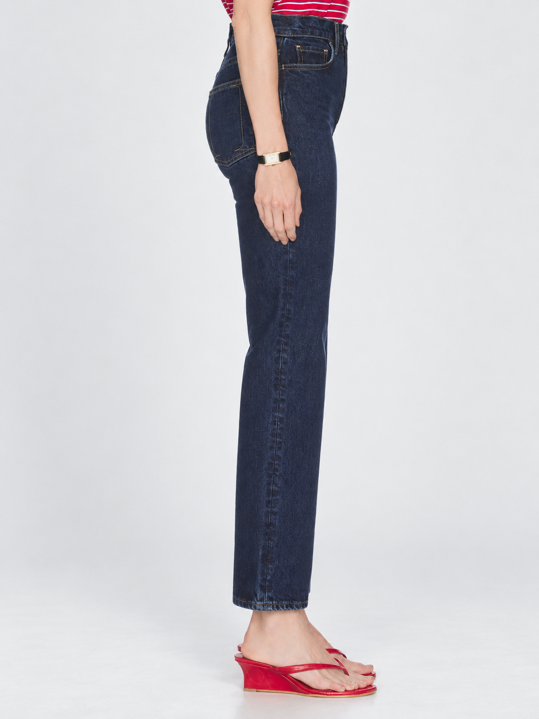 High Waist Straight Leg Denim Jeans