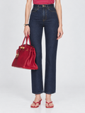 High Waist Straight Leg Denim Jeans