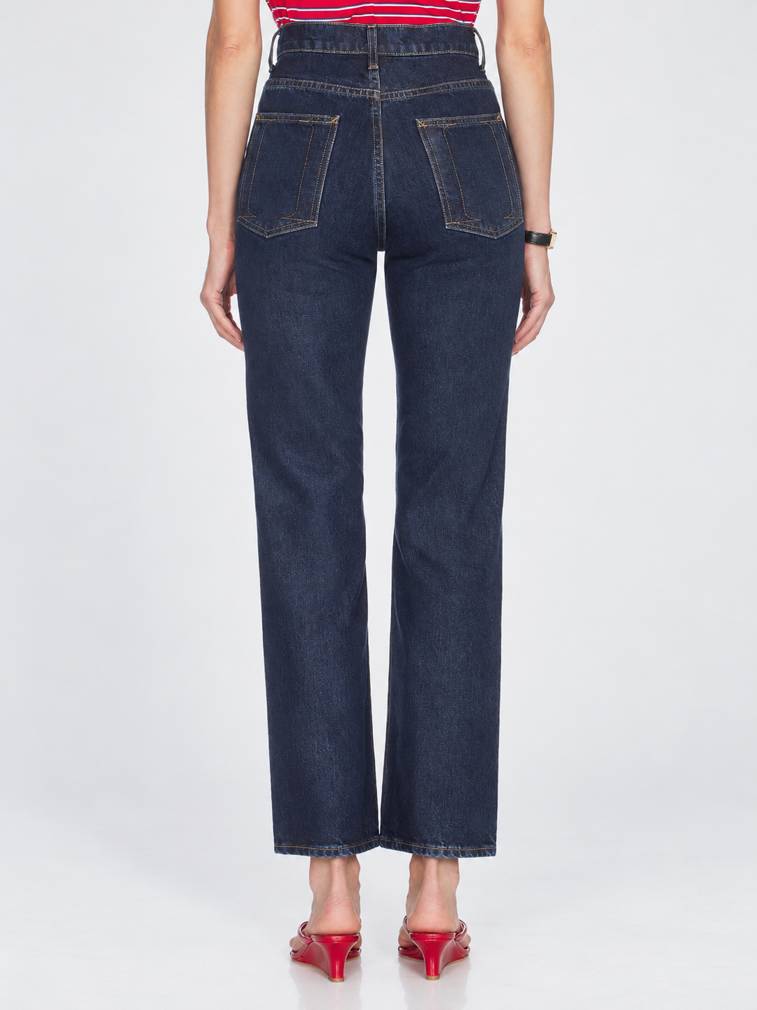 High Waist Straight Leg Denim Jeans