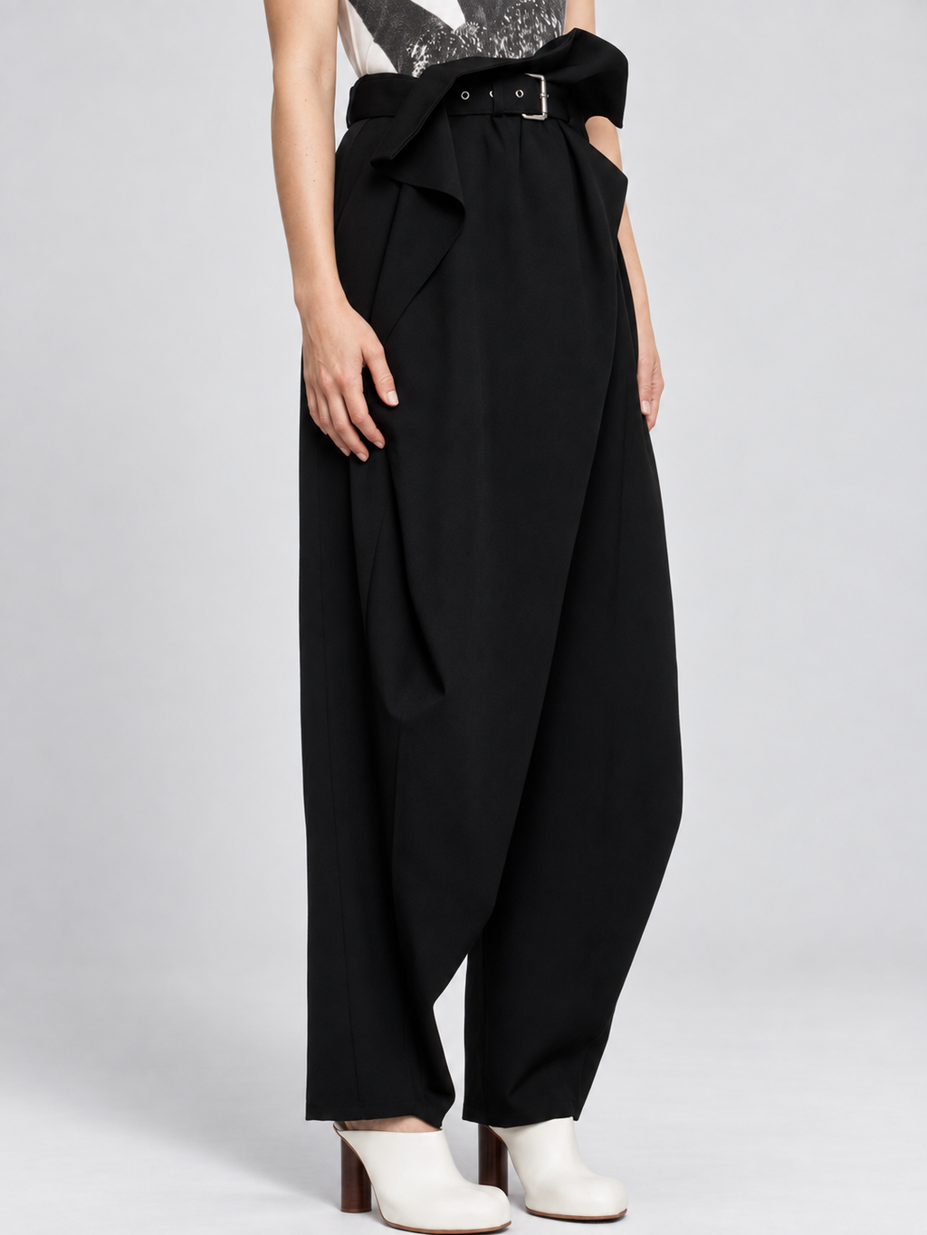 Belted Wide Leg Pants