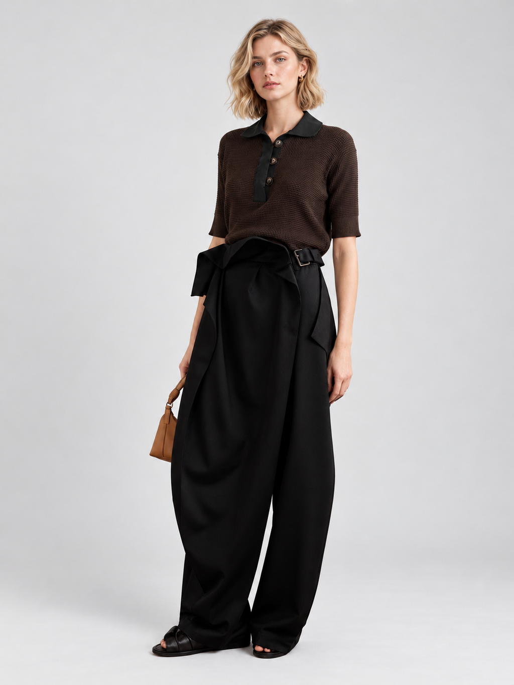 Belted Wide Leg Pants