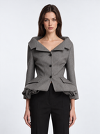 Ruffle Waist Blazer