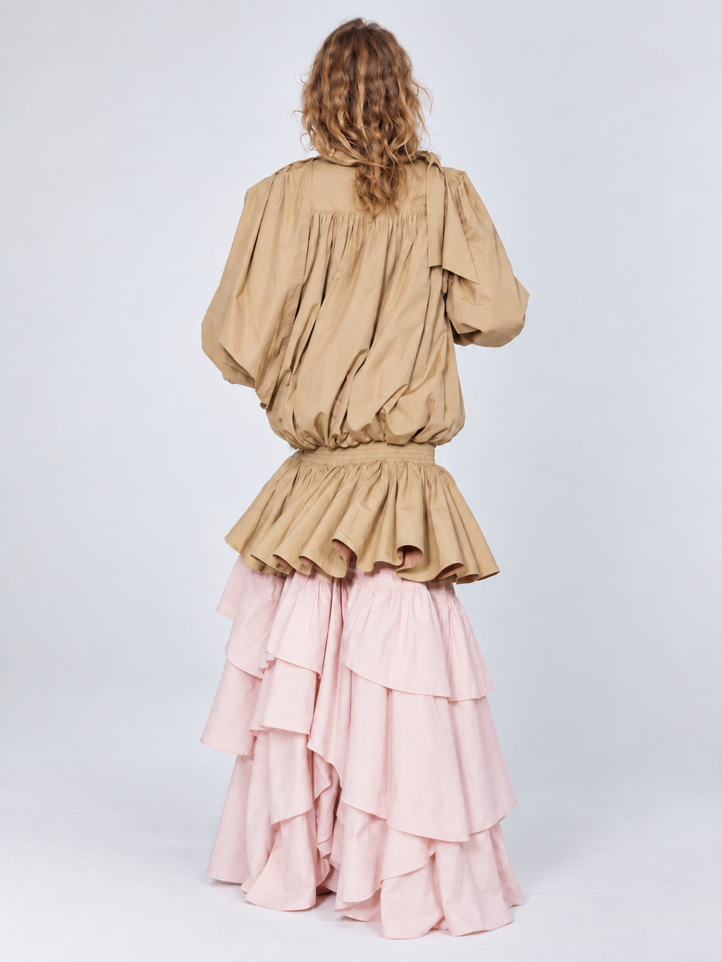 Oversized Hooded Drawstring Windbreaker Jacket