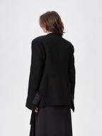Textured Collarless Tailored Jacket