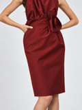 High-Waist Rosette Pencil Skirt