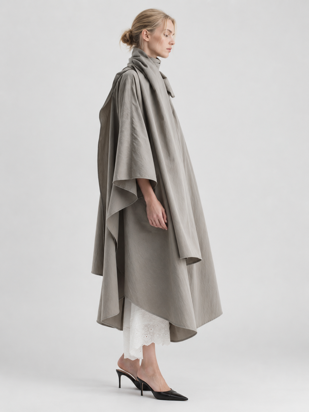 Oversized Cape Trench Coat