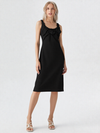 Ruffled V-Neck Midi Dress